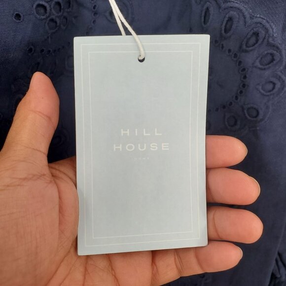 Hill House Mila Dress One Shoulder Eyelet Crochet Mini Linen Womens Small NWT - Picture 8 of 15